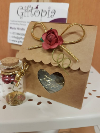 Rose in a bottle with house favour box