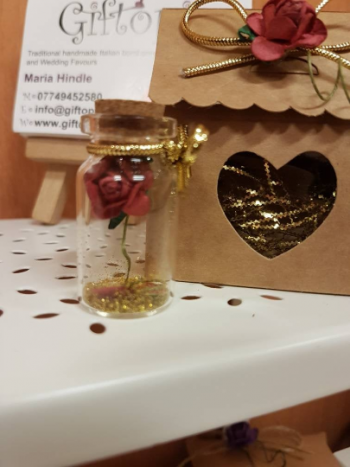 Rose in a bottle with house favour box - Image 2