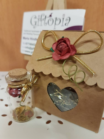 Rose in a bottle with house favour box - Image 3