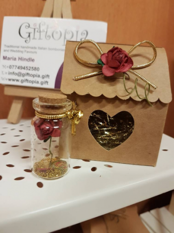 Rose in a bottle with house favour box - Image 4